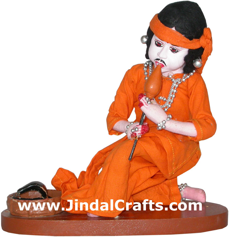 Handmade Traditional Indian Collectible Costume Doll Home Decor Artifact Figures