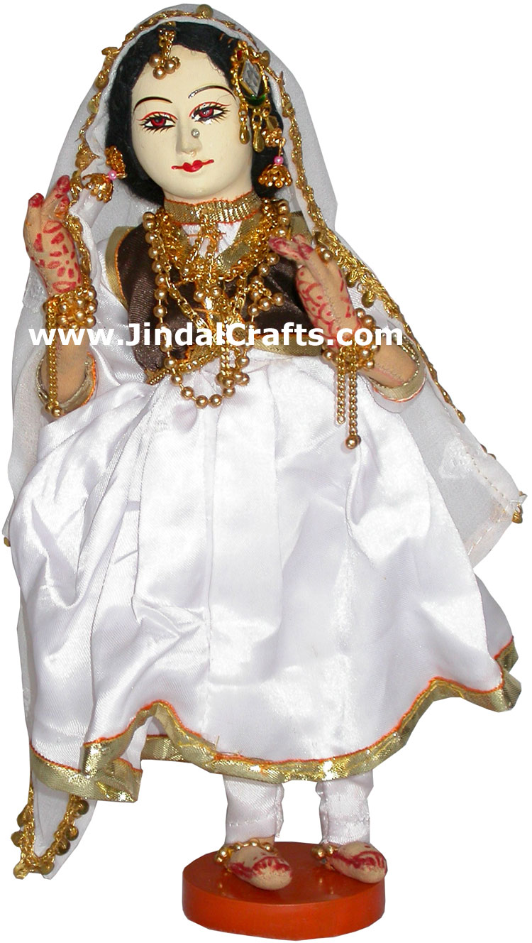Handmade Traditional Indian Collectible Costume Doll Home Decor Artifact Figures