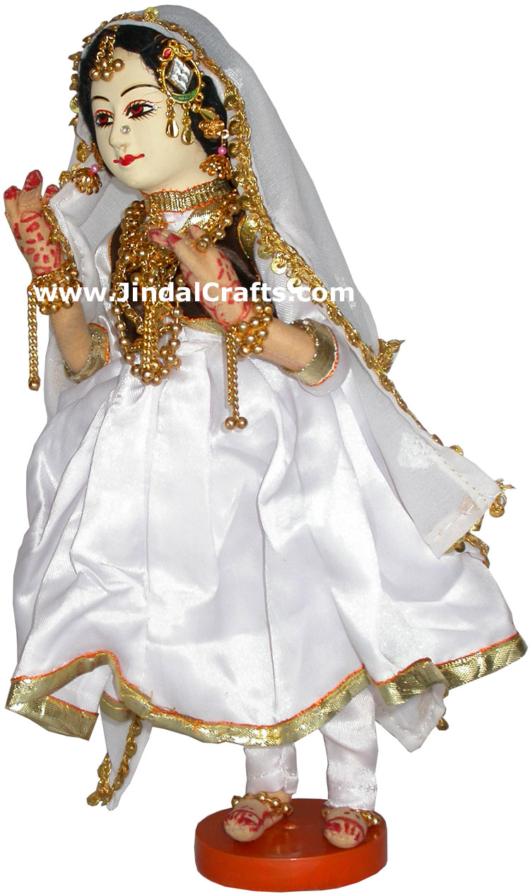 Handmade Traditional Indian Collectible Costume Doll Home Decor Artifact Figures