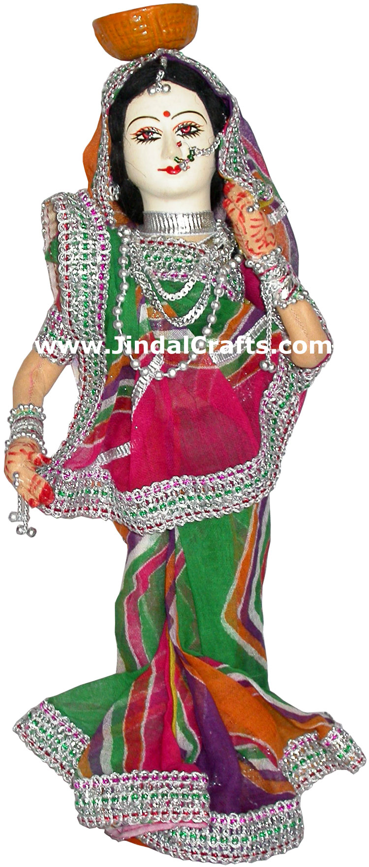 Handmade Traditional Indian Collectible Costume Doll Home Decor Artifact Figures