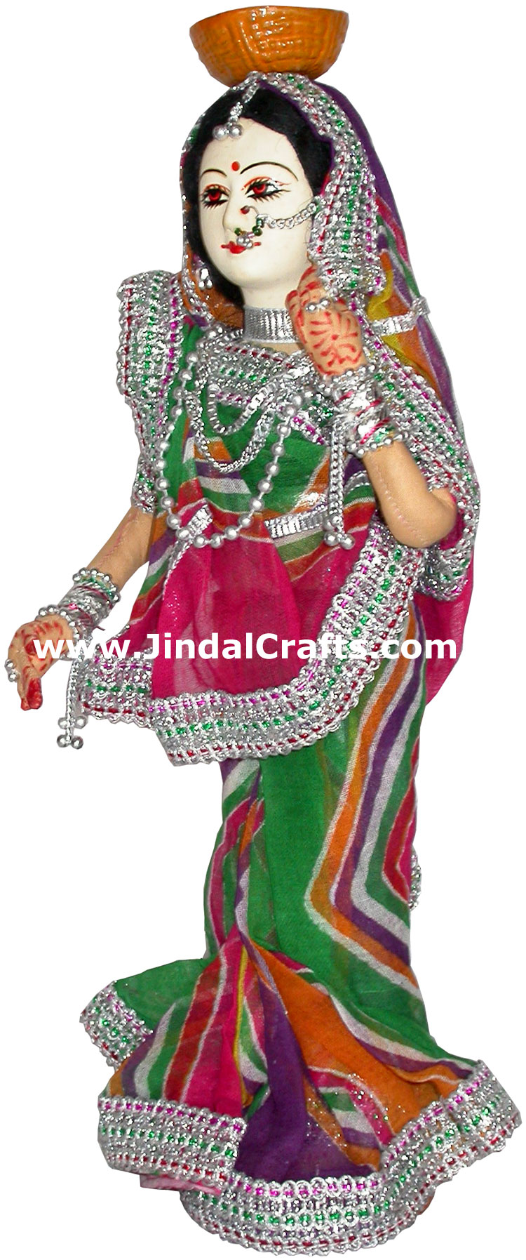 Handmade Traditional Indian Collectible Costume Doll Home Decor Artifact Figures