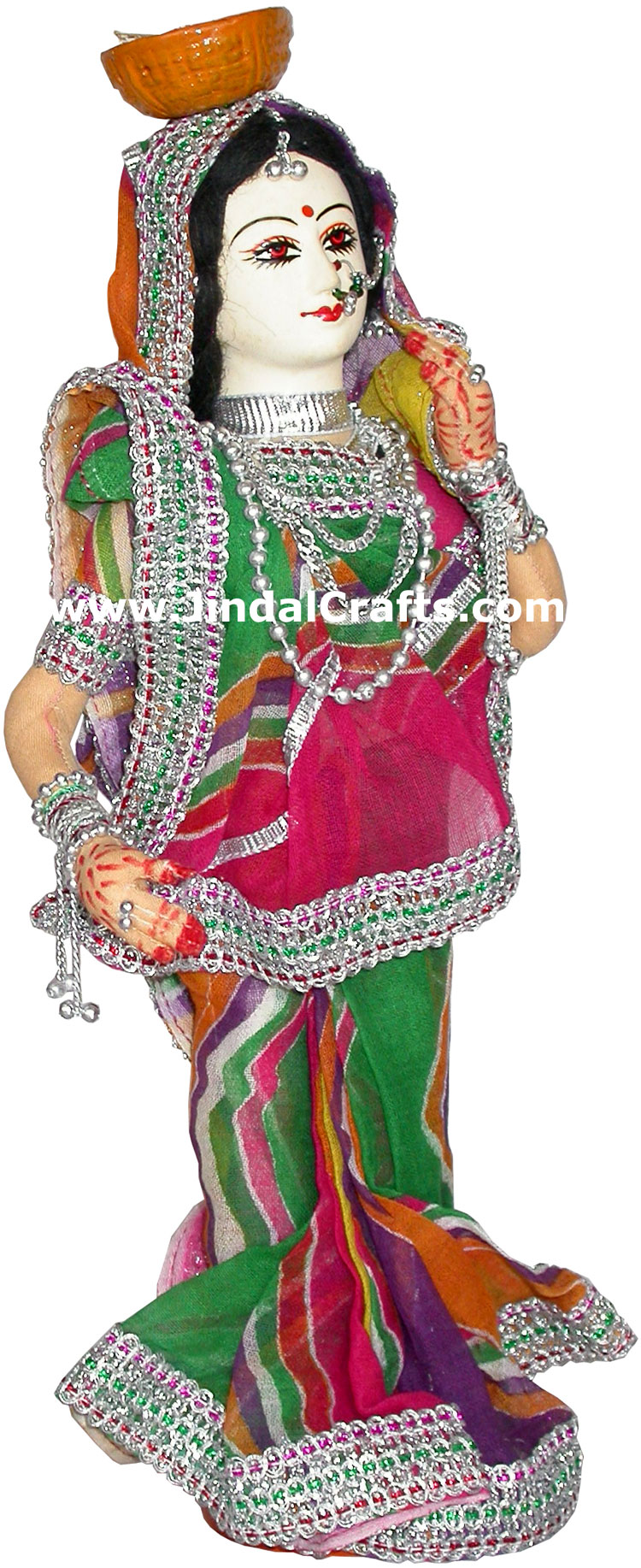 Handmade Traditional Indian Collectible Costume Doll Home Decor Artifact Figures