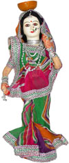 Handmade Traditional Indian Collectible Costume Doll Home Decor Artifact Figures