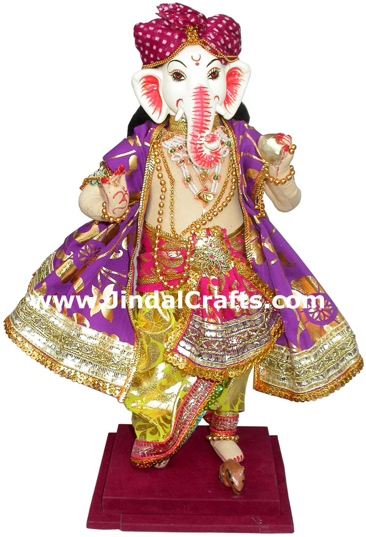 Lord Ganesha Handmade Traditional Indian Collectible Costume Doll Home Decor Art
