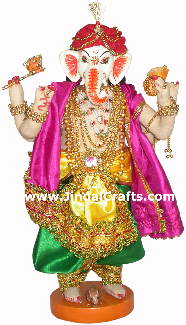 Lord Ganesha Handmade Traditional Indian Collectible Costume Doll Home Decor Art
