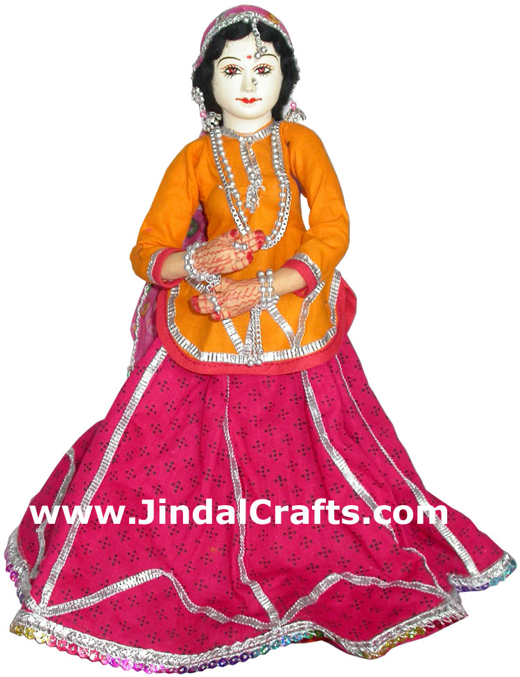 Handmade Traditional Indian Collectible Costume Doll Home Decor Artifact Figures