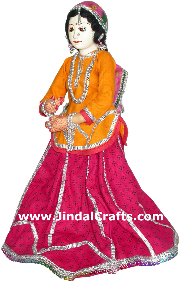 Handmade Traditional Indian Collectible Costume Doll Home Decor Artifact Figures