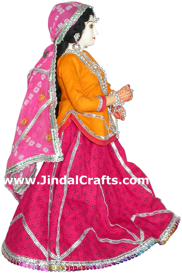 Handmade Traditional Indian Collectible Costume Doll Home Decor Artifact Figures