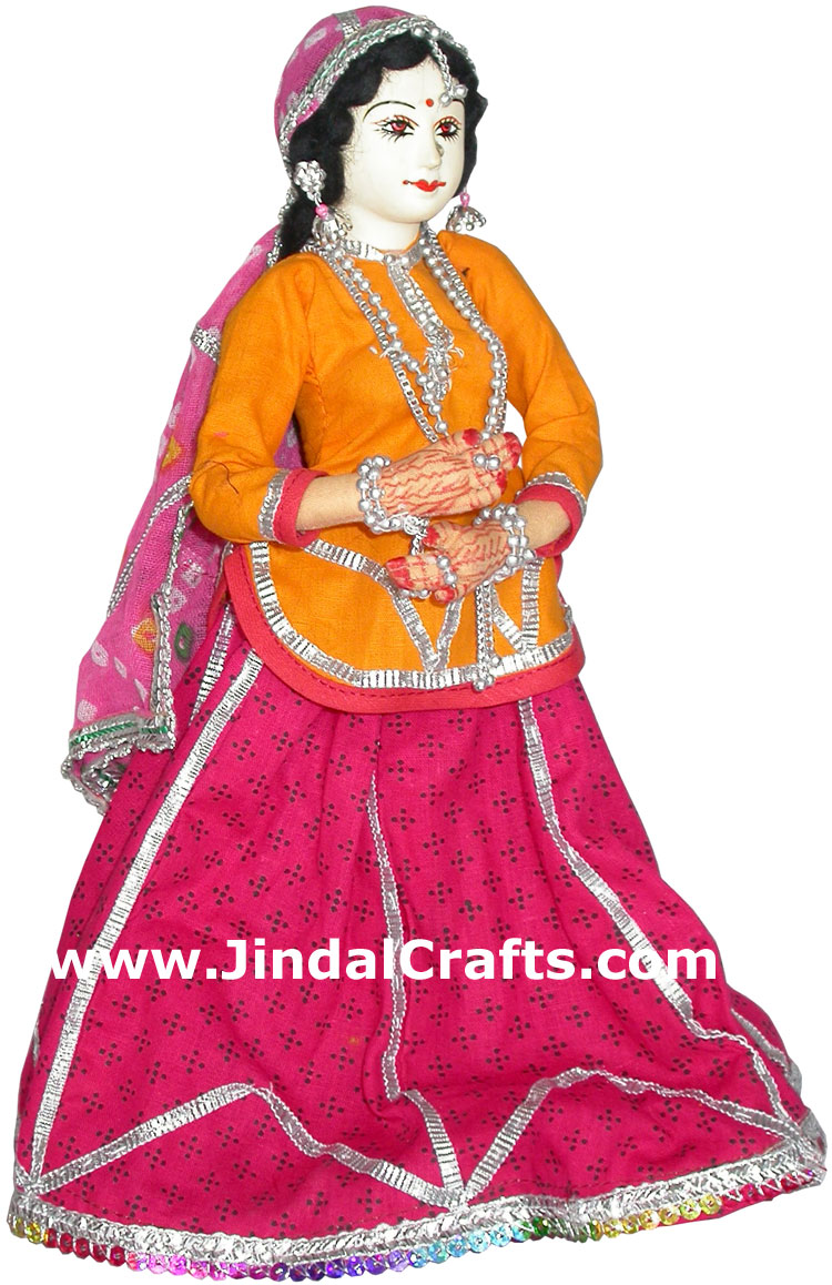 Handmade Traditional Indian Collectible Costume Doll Home Decor Artifact Figures