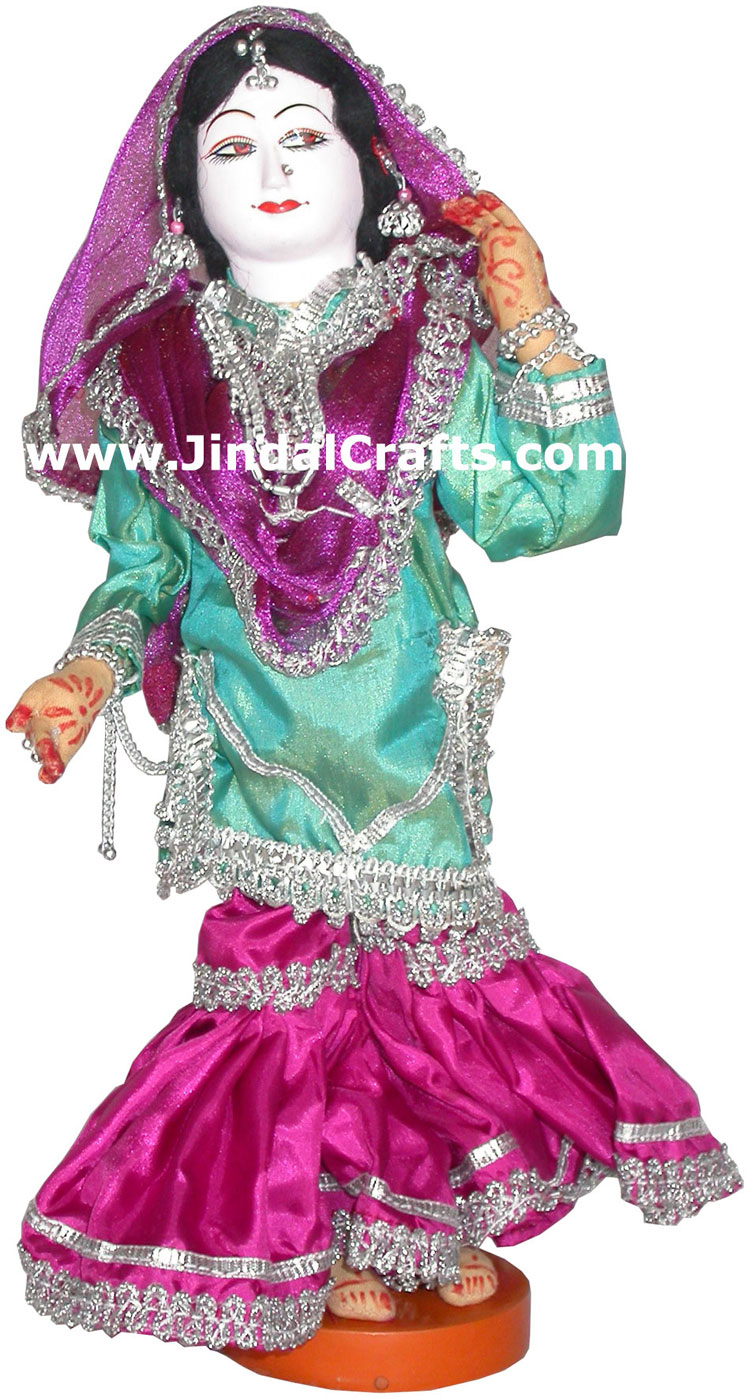 Handmade Traditional Indian Collectible Costume Doll Home Decor Artifact Figures