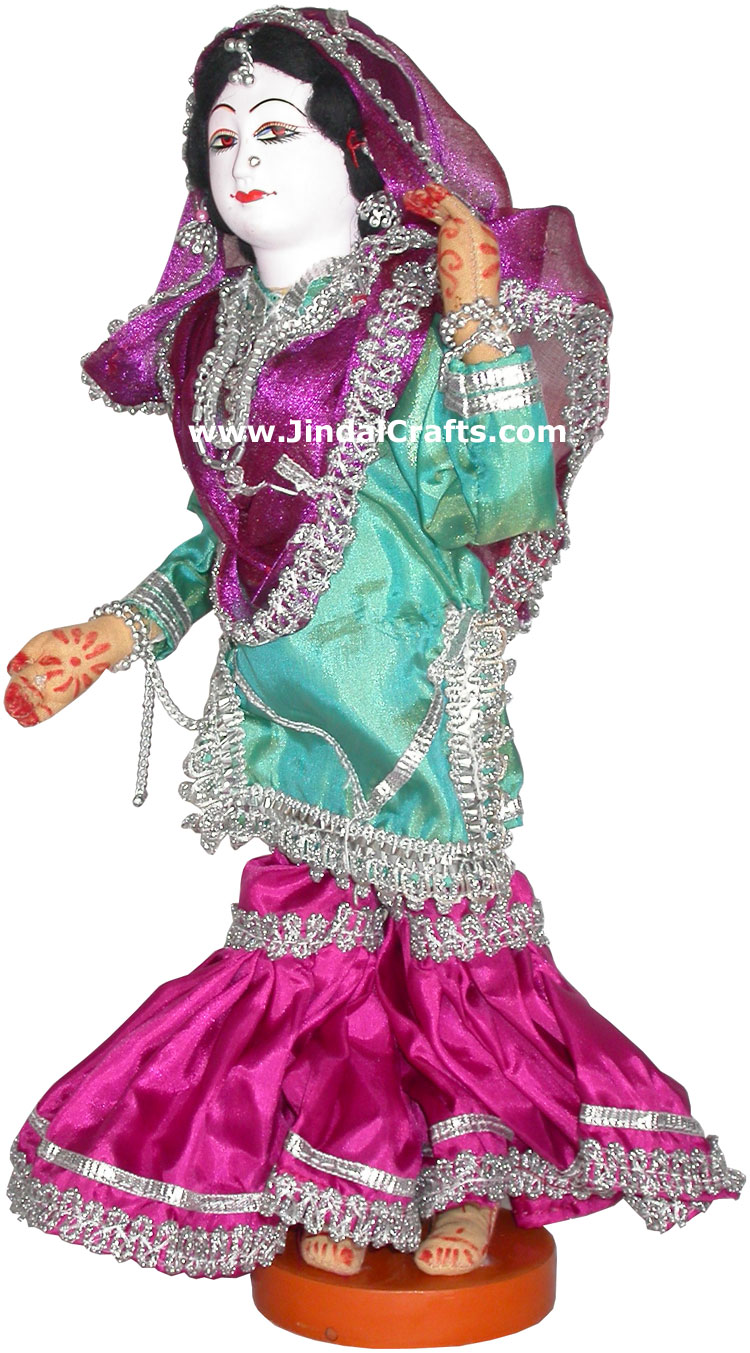 Handmade Traditional Indian Collectible Costume Doll Home Decor Artifact Figures