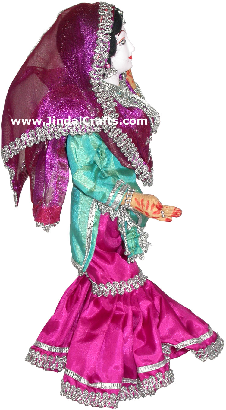 Handmade Traditional Indian Collectible Costume Doll Home Decor Artifact Figures