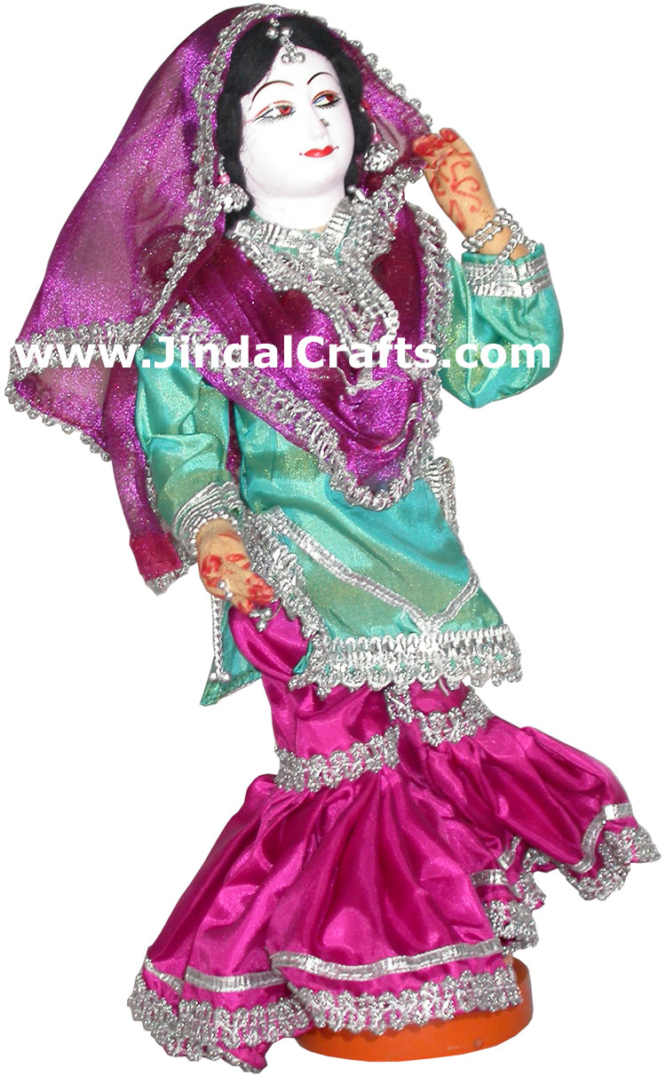 Handmade Traditional Indian Collectible Costume Doll Home Decor Artifact Figures