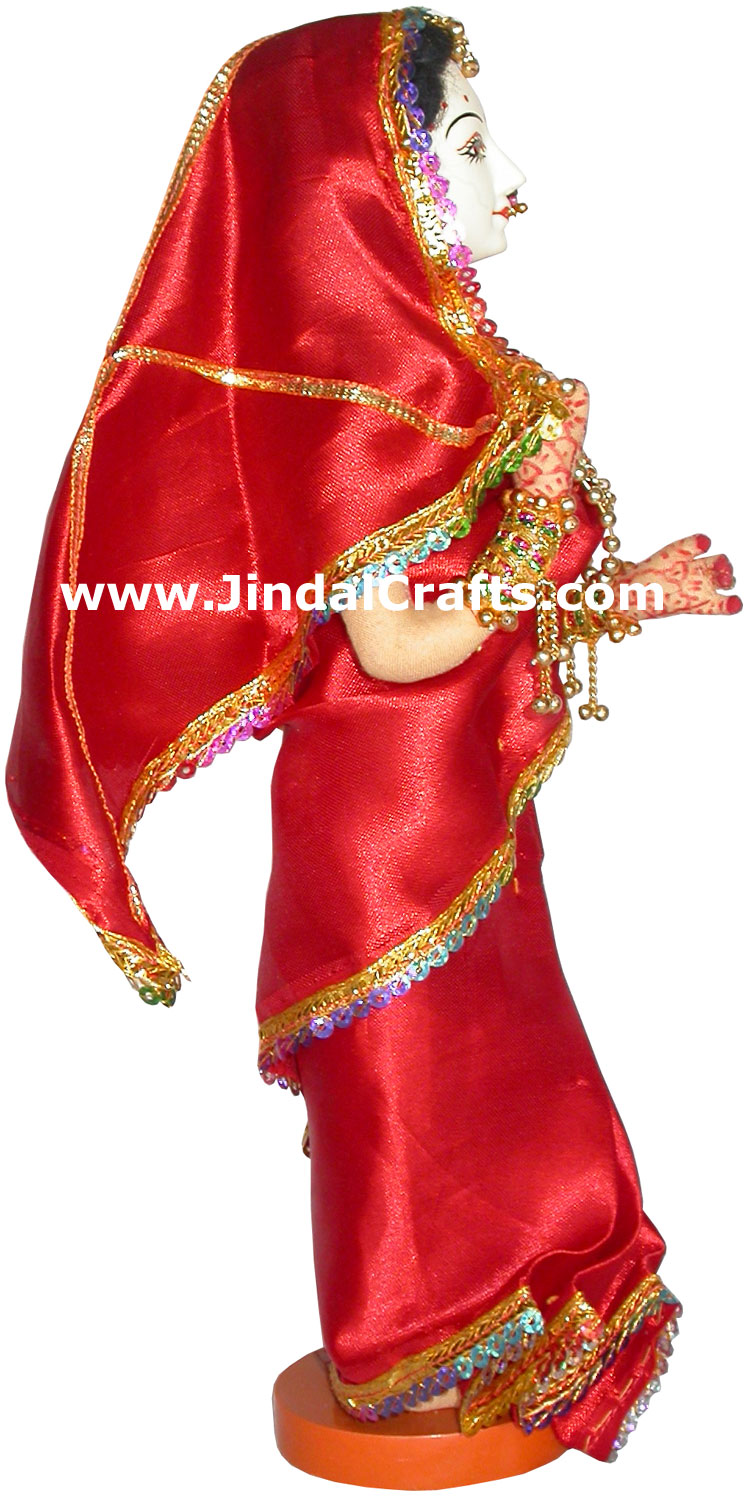 Handmade Traditional Indian Collectible Costume Doll Home Decor Artifact Figures