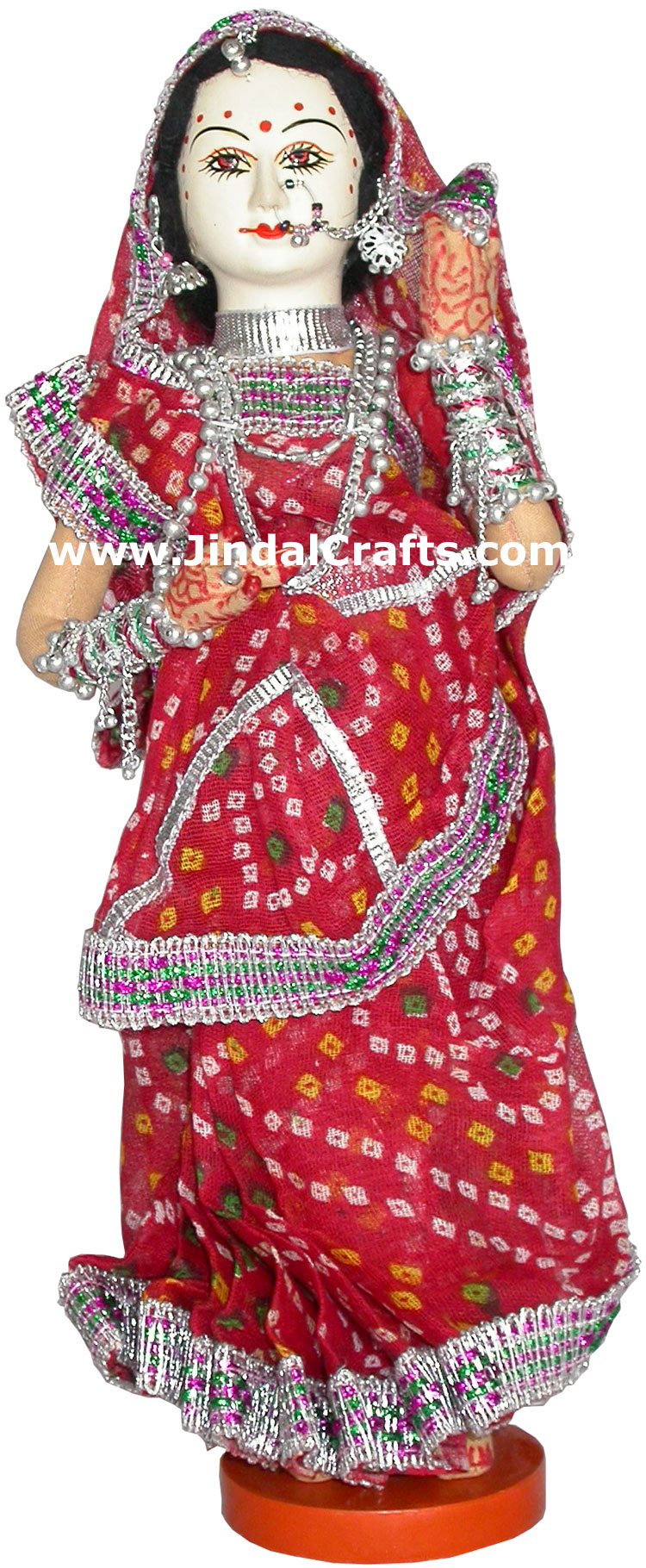 Handmade Traditional Indian Collectible Costume Doll Home Decor Artifact Figures