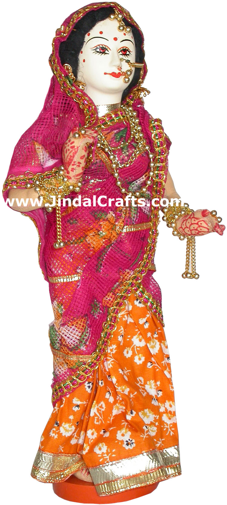 Handmade Traditional Indian Collectible Costume Doll Home Decor Artifact Figures