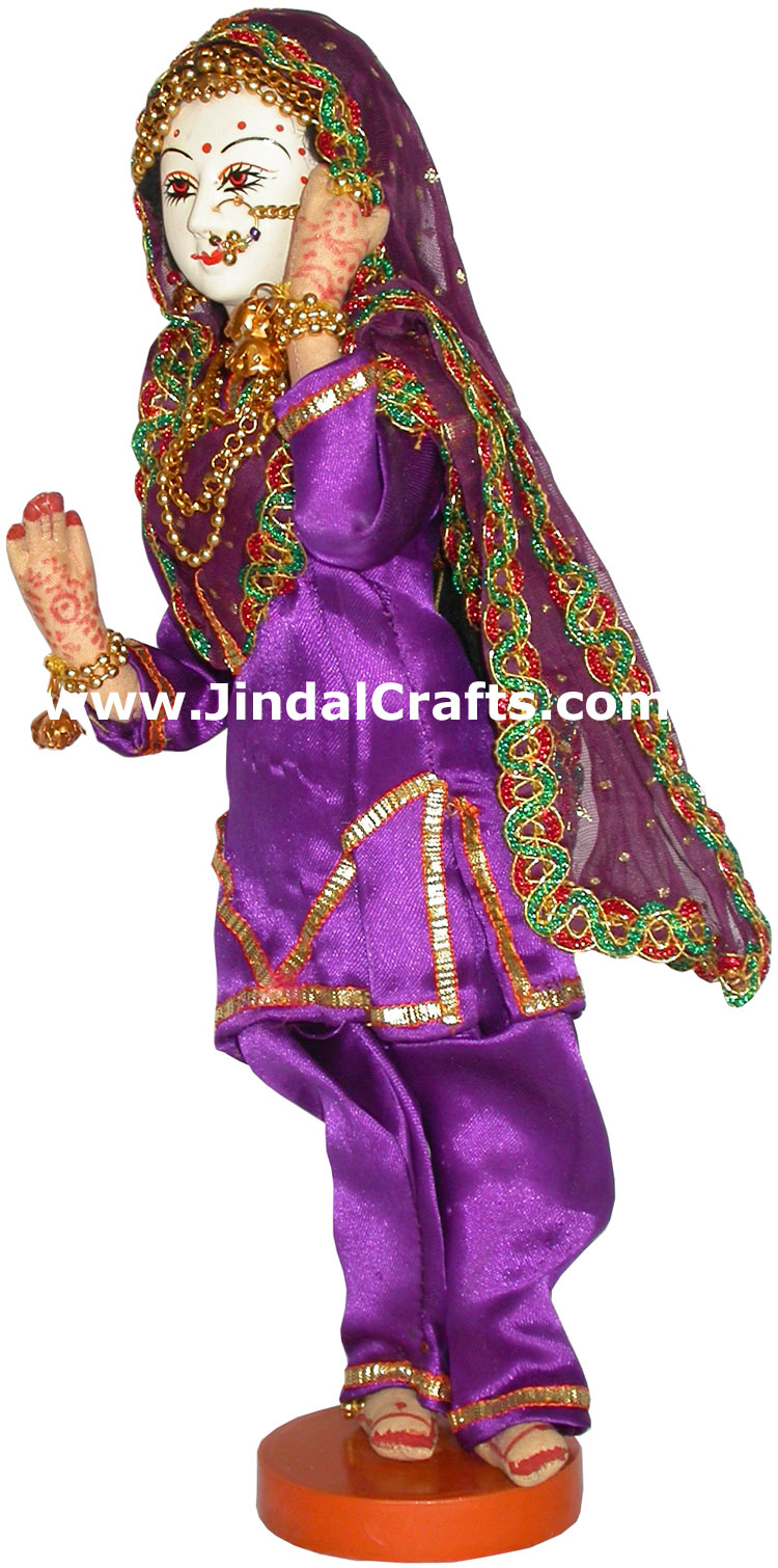 Handmade Traditional Indian Collectible Costume Doll Home Decor Artifact Figures