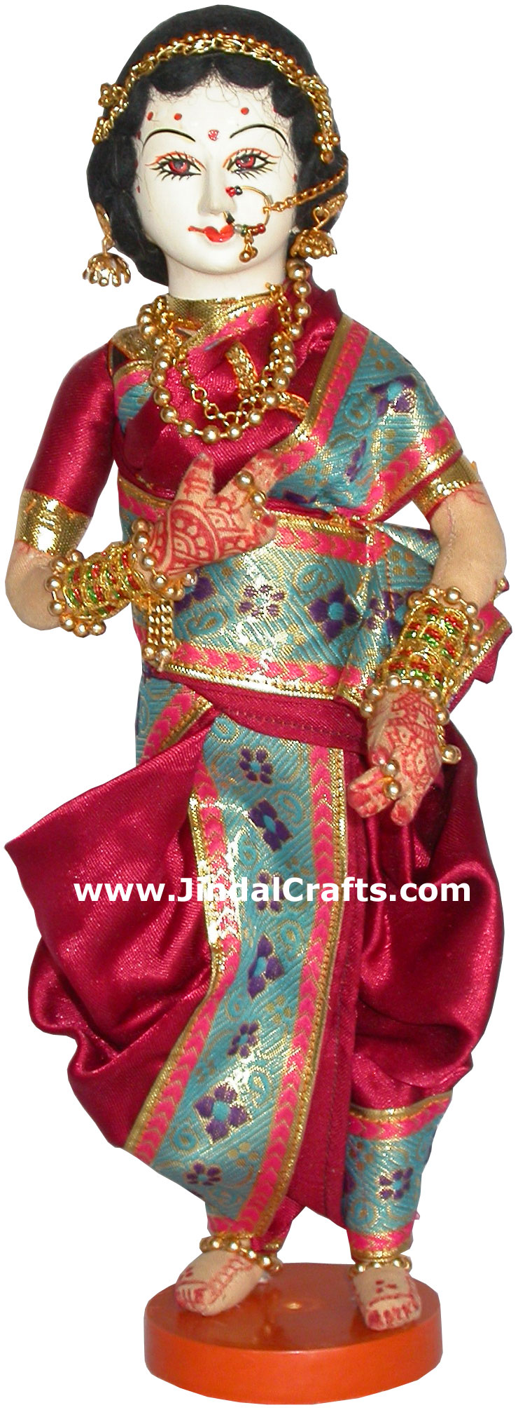 Handmade Traditional Indian Collectible Costume Doll Home Decor Artifact Figures