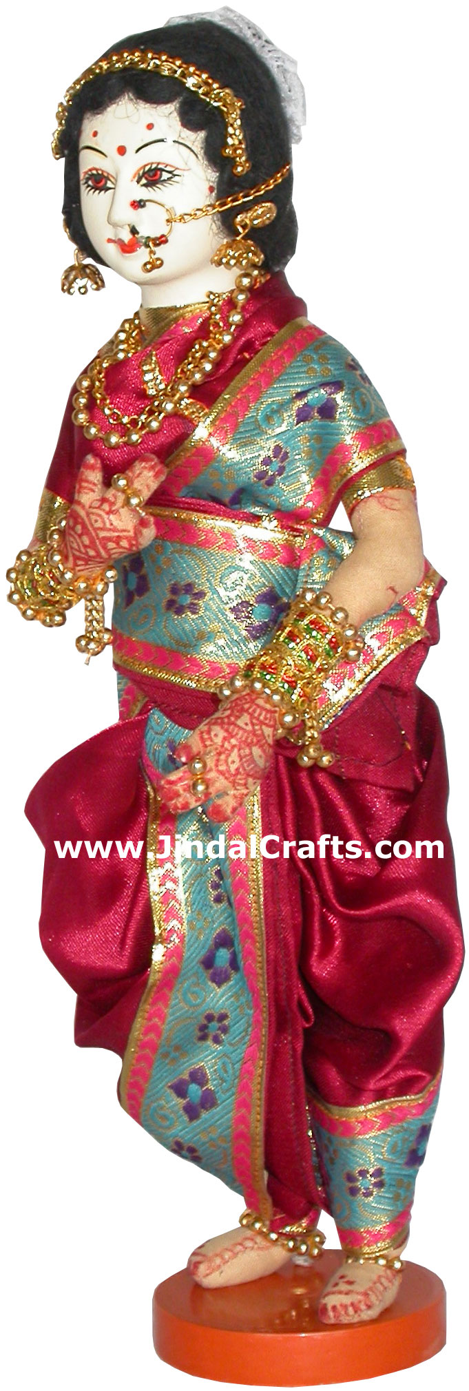 Handmade Traditional Indian Collectible Costume Doll Home Decor Artifact Figures