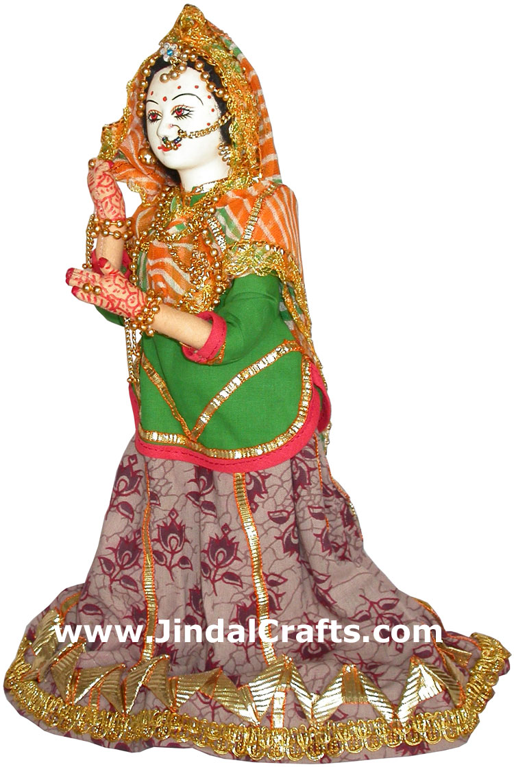 Handmade Traditional Indian Collectible Costume Doll Home Decor Artifact Figures