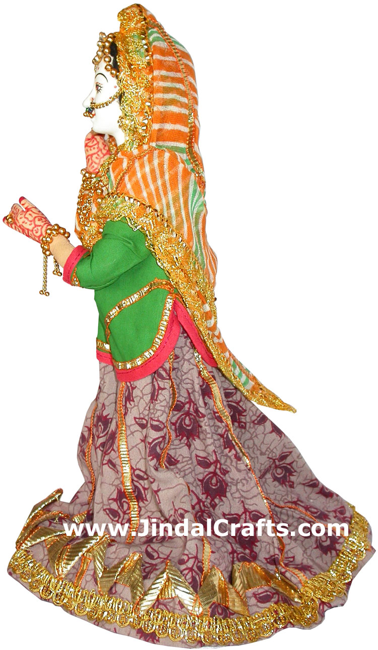 Handmade Traditional Indian Collectible Costume Doll Home Decor Artifact Figures