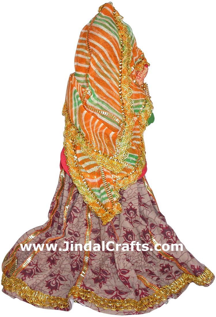 Handmade Traditional Indian Collectible Costume Doll Home Decor Artifact Figures
