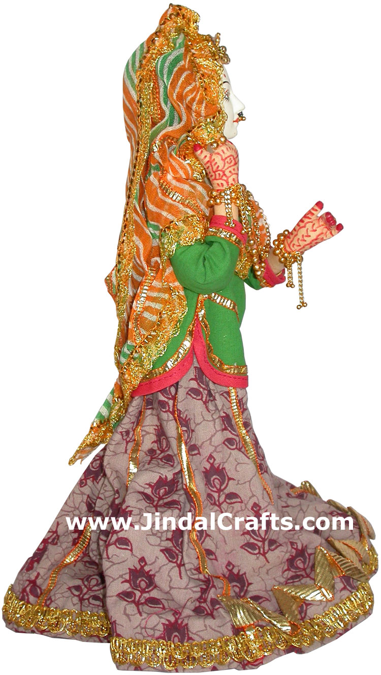 Handmade Traditional Indian Collectible Costume Doll Home Decor Artifact Figures
