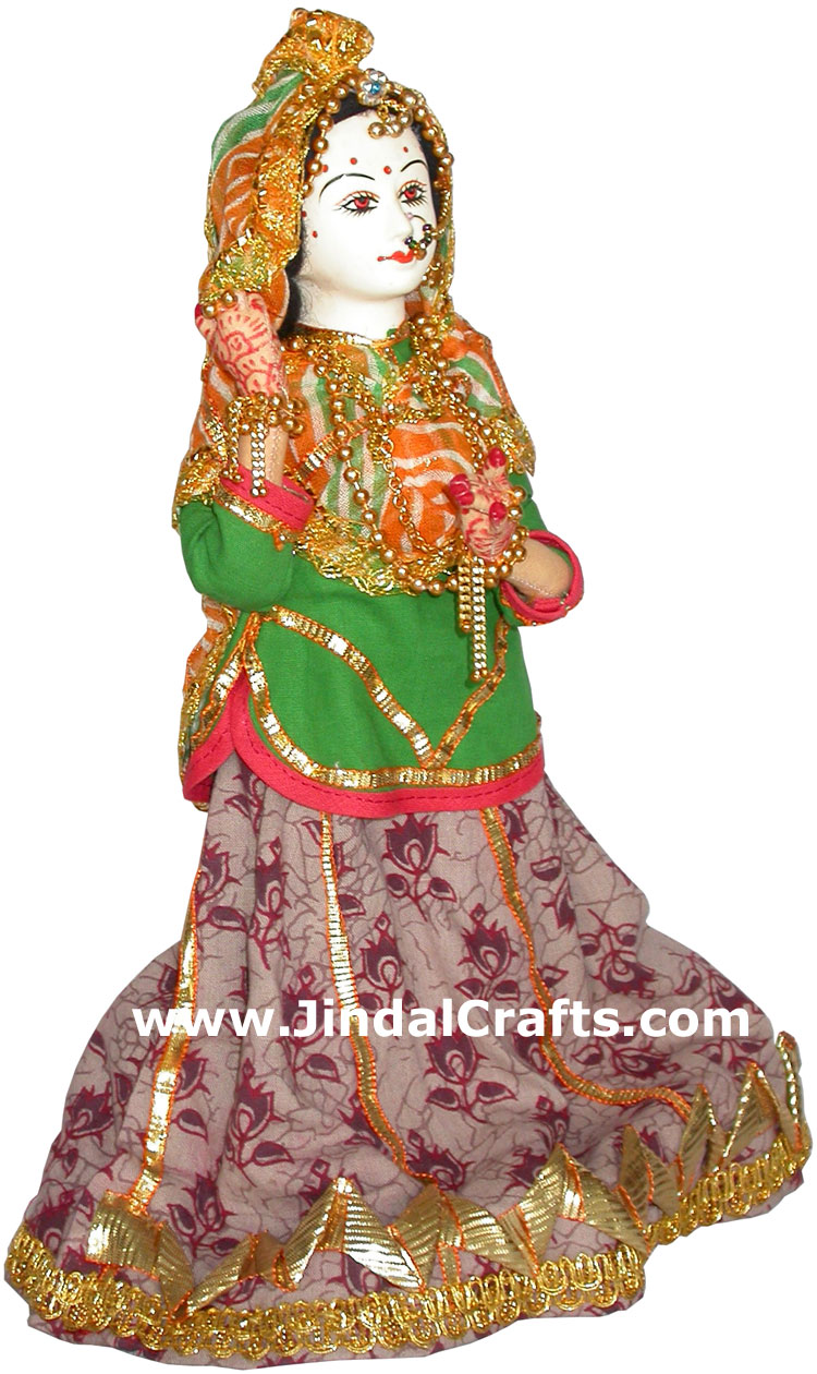 Handmade Traditional Indian Collectible Costume Doll Home Decor Artifact Figures