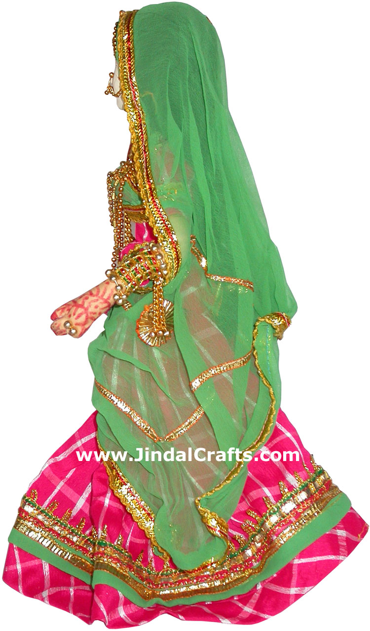 Handmade Traditional Indian Collectible Costume Doll Home Decor Artifact Figures