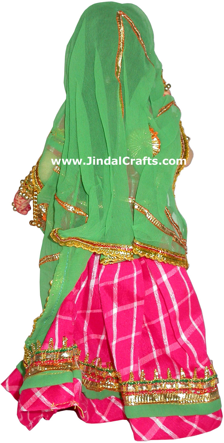 Handmade Traditional Indian Collectible Costume Doll Home Decor Artifact Figures