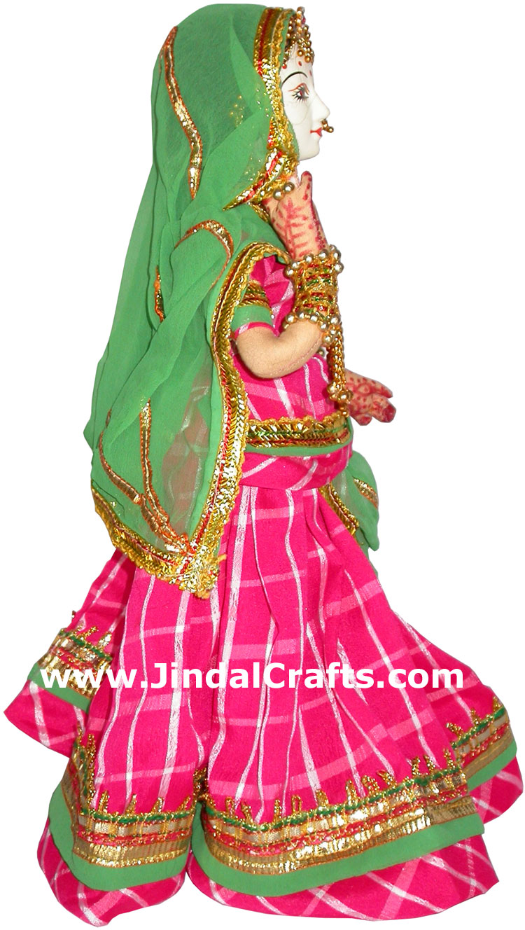 Handmade Traditional Indian Collectible Costume Doll Home Decor Artifact Figures