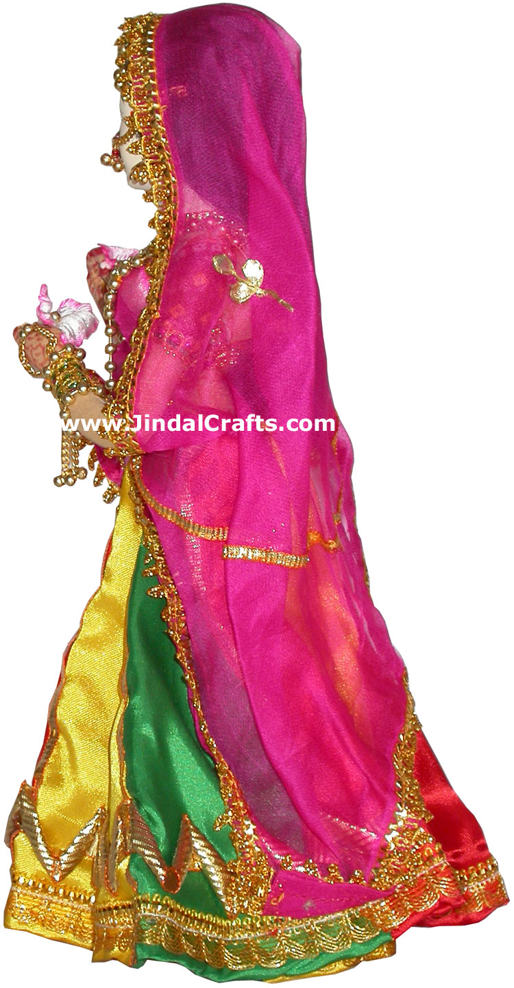 Handmade Traditional Indian Collectible Costume Doll Home Decor Artifact Figures