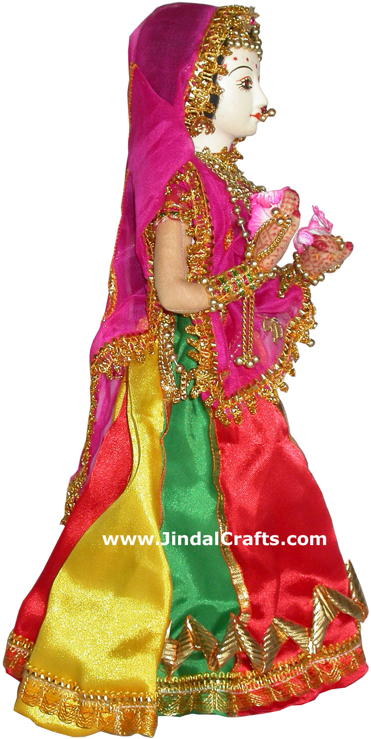 Handmade Traditional Indian Collectible Costume Doll Home Decor Artifact Figures
