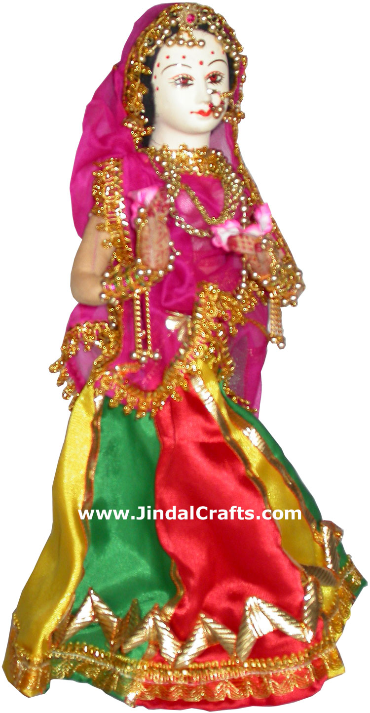 Handmade Traditional Indian Collectible Costume Doll Home Decor Artifact Figures
