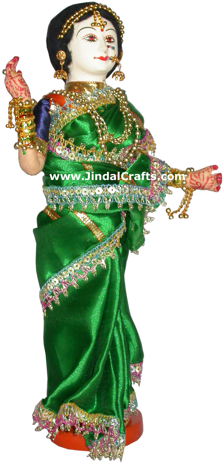 Handmade Traditional Indian Collectible Costume Doll Home Decor Artifact Figures