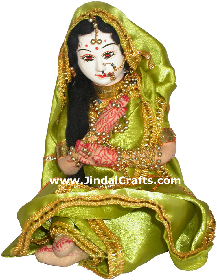 Handmade Traditional Indian Collectible Costume Doll Home Decor Artifact Figures