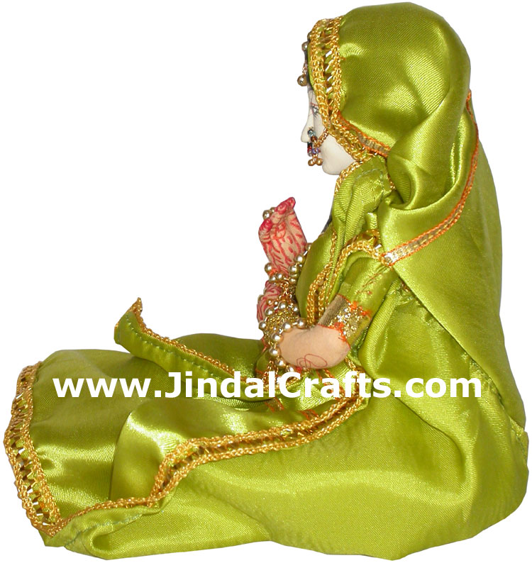 Handmade Traditional Indian Collectible Costume Doll Home Decor Artifact Figures