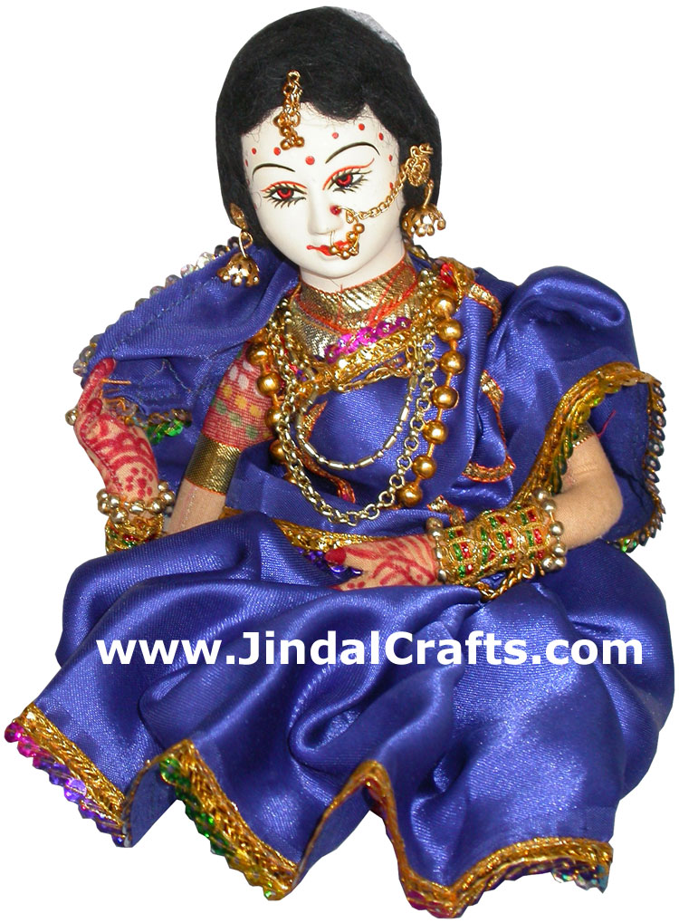 Handmade Traditional Indian Collectible Costume Doll Home Decor Artifact Figures
