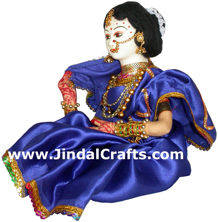 Handmade Traditional Indian Collectible Costume Doll Home Decor Artifact Figures