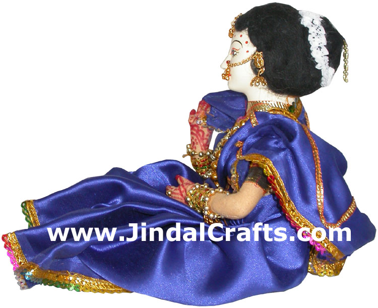 Handmade Traditional Indian Collectible Costume Doll Home Decor Artifact Figures