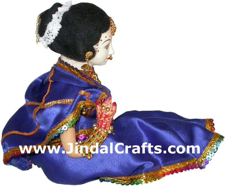 Handmade Traditional Indian Collectible Costume Doll Home Decor Artifact Figures