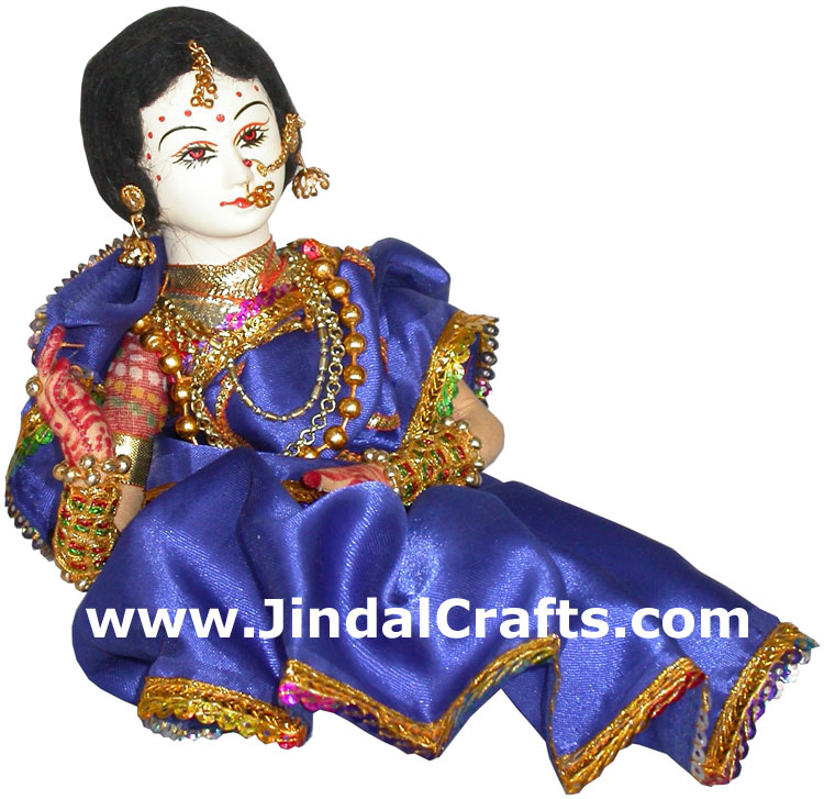 Handmade Traditional Indian Collectible Costume Doll Home Decor Artifact Figures