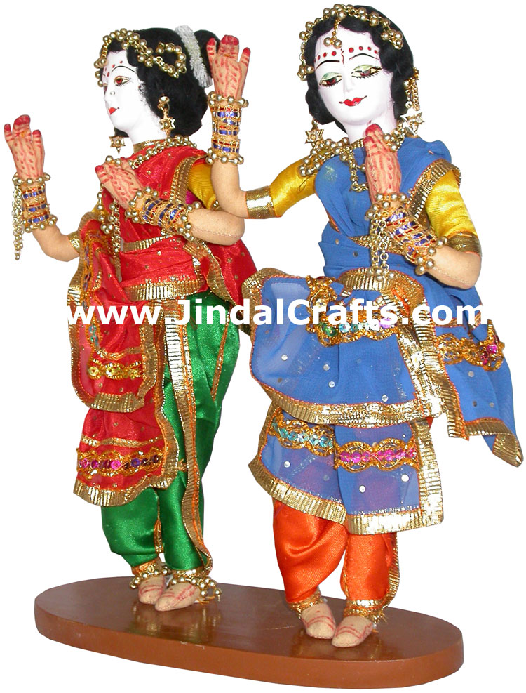 Handmade Traditional Indian Collectible Costume Doll Home Decor Artifact Figures