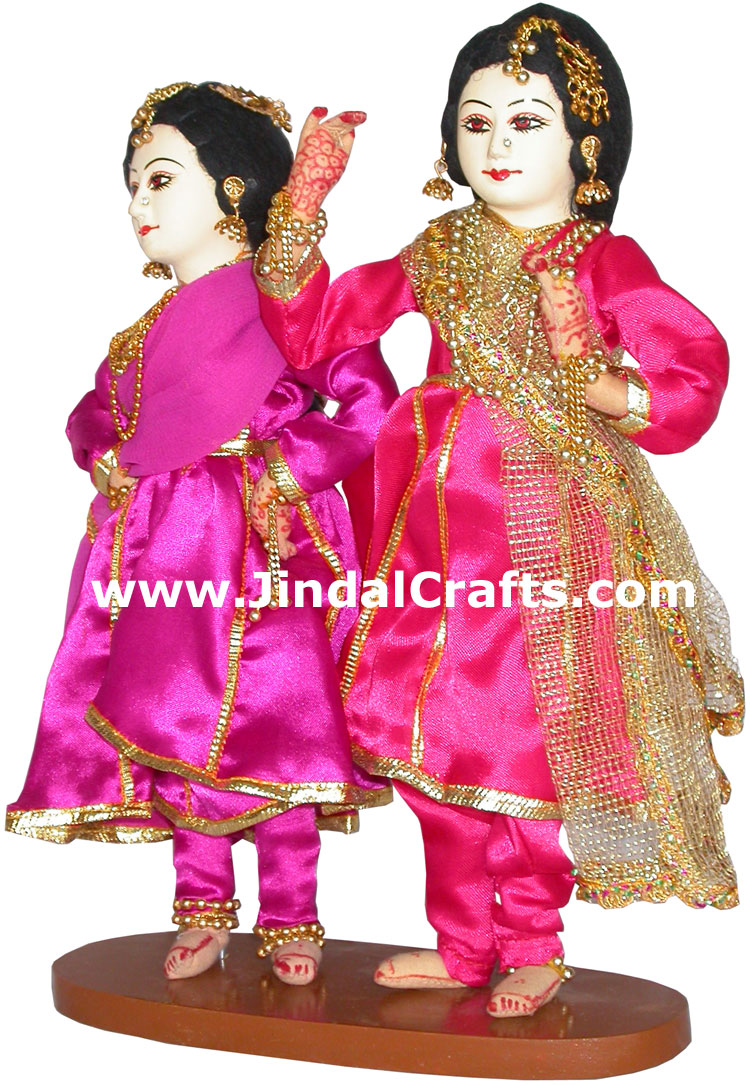 Handmade Traditional Indian Collectible Costume Doll Home Decor Artifact Figures