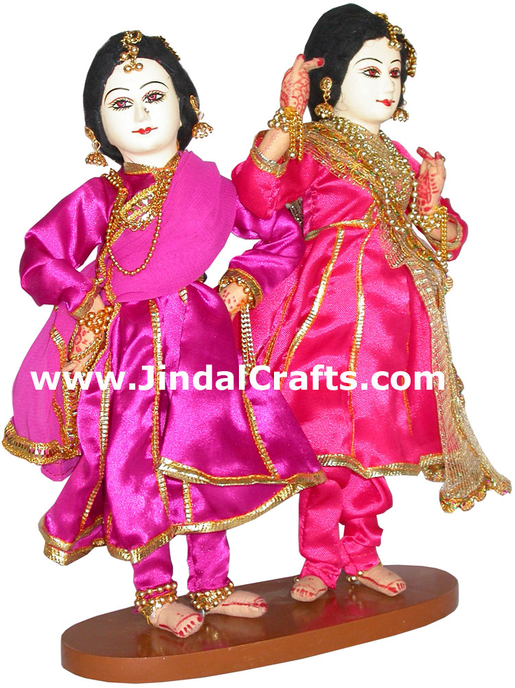 Handmade Traditional Indian Collectible Costume Doll Home Decor Artifact Figures