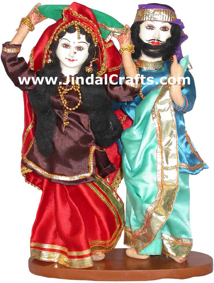 Handmade Traditional Indian Collectible Costume Doll Home Decor Artifact Figures