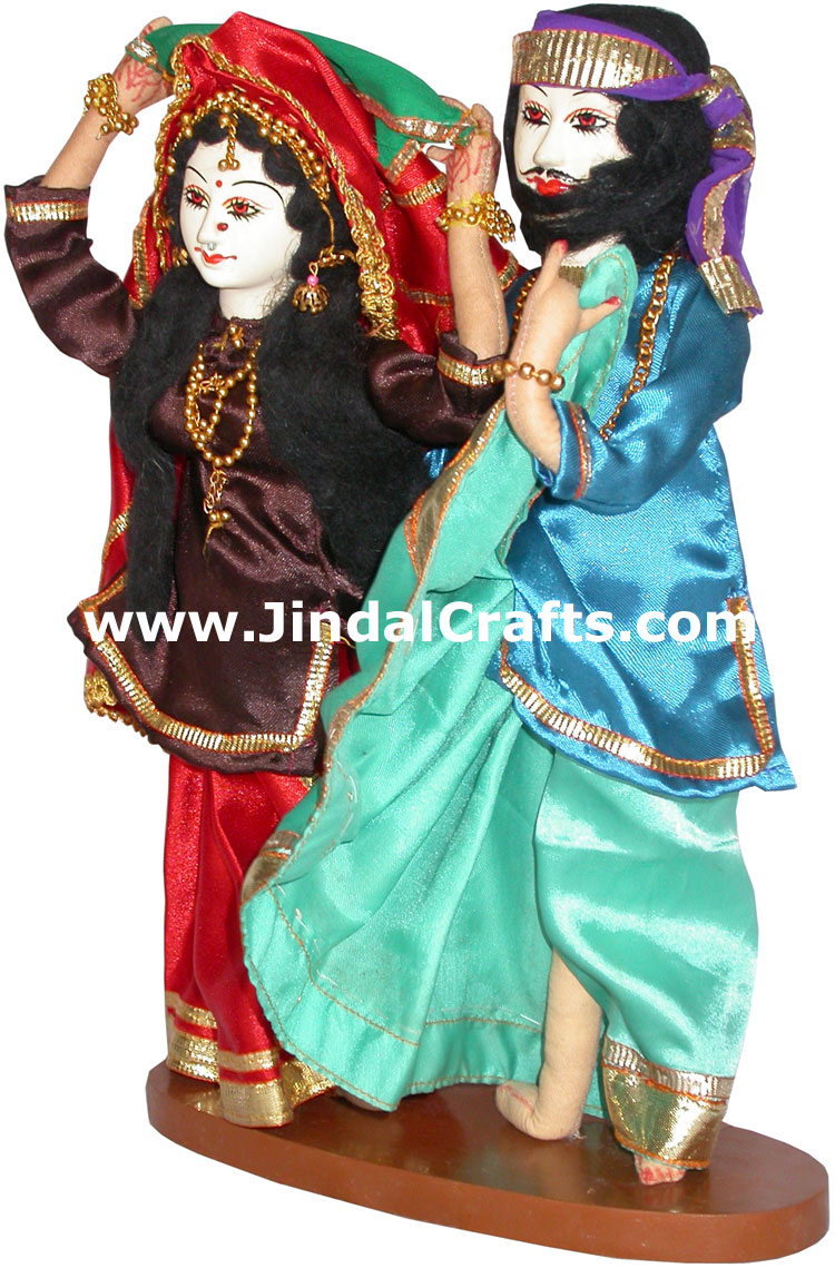 Handmade Traditional Indian Collectible Costume Doll Home Decor Artifact Figures