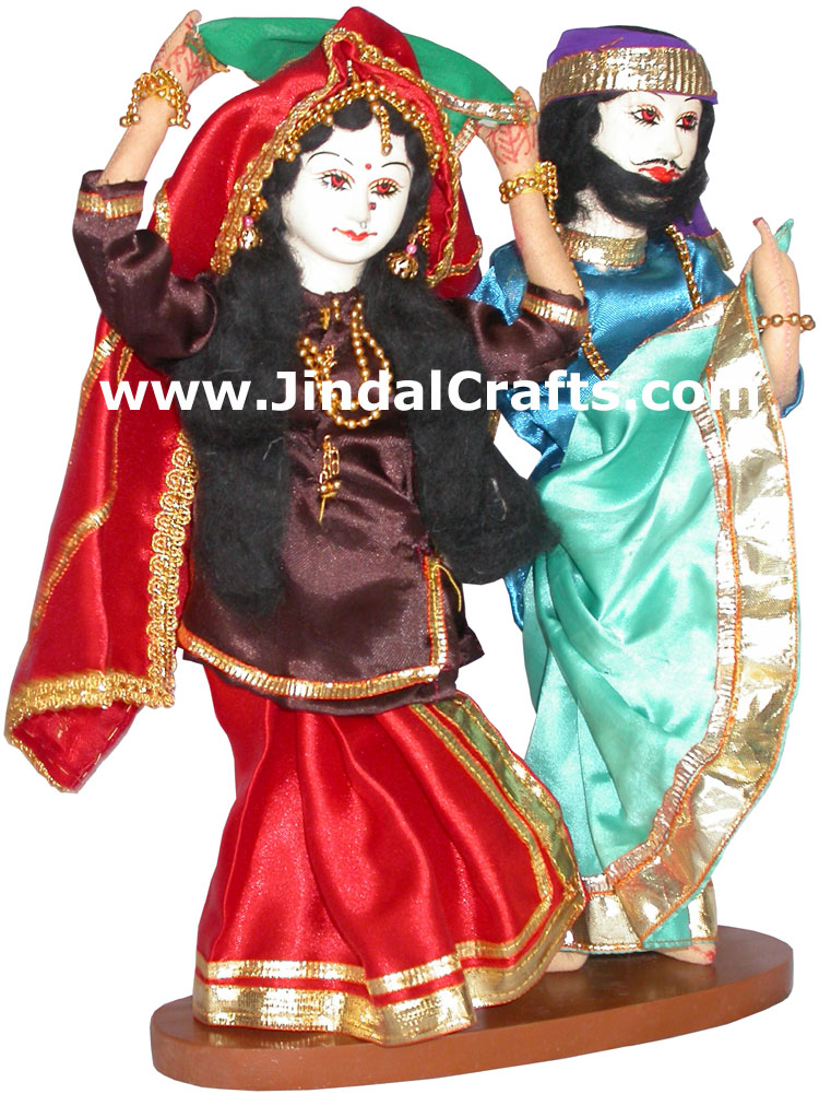 Handmade Traditional Indian Collectible Costume Doll Home Decor Artifact Figures