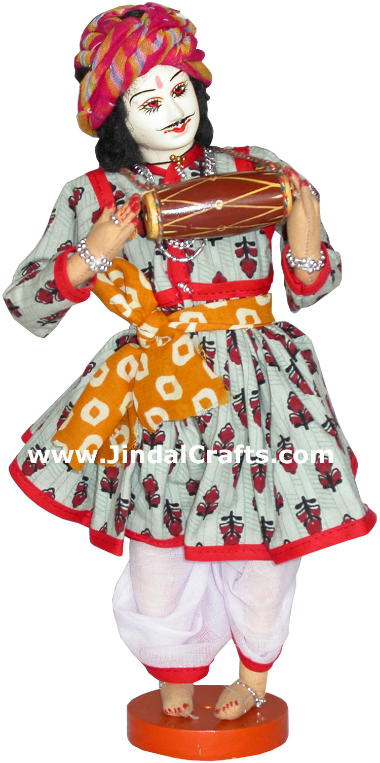 Handmade Traditional Indian Collectible Costume Doll Home Decor Artifact Figures