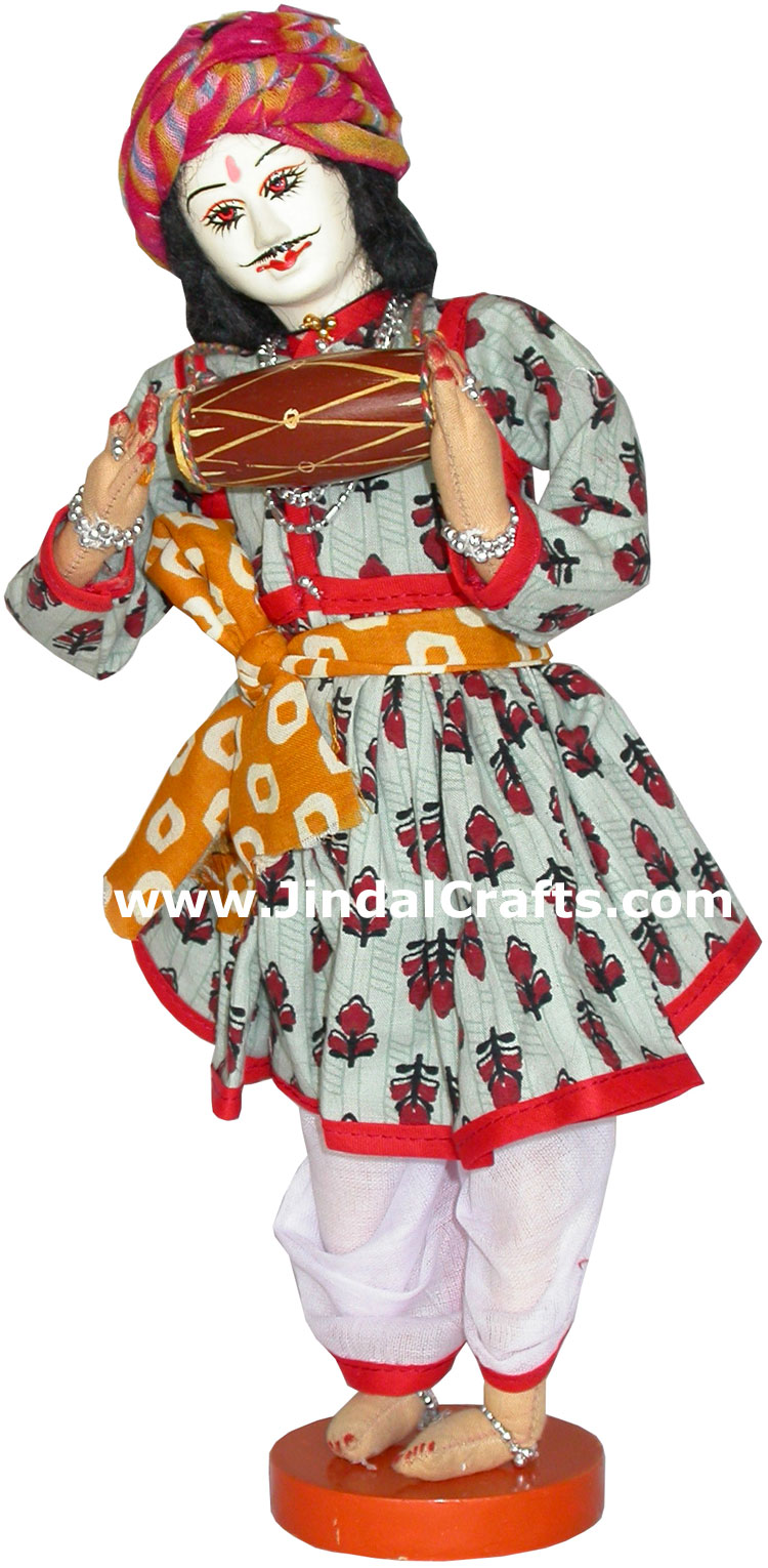 Handmade Traditional Indian Collectible Costume Doll Home Decor Artifact Figures